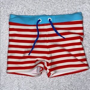 Baby Boden Striped Red and Blue Kids Swim Shorts 9/12m
